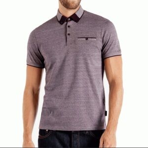 Ted Baker TayTay Block Collar SS Oxford Polo T-Shirt Men’s Size 4 Large Pink